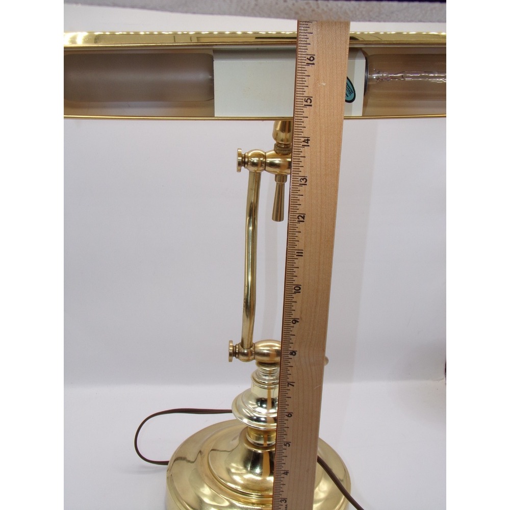 Vtg Brass Desk Lamp Adjustable Task Bankers Piano Pharmacy MCM Grandmillenial - Picture 14 of 16